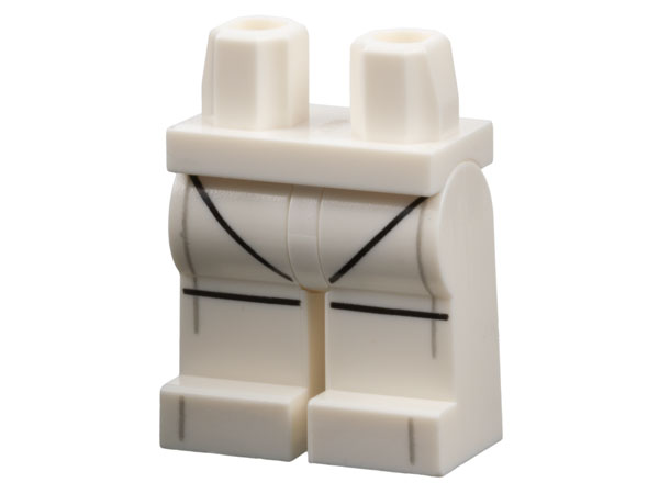LEGO® los onderdeel Benen met Motief Wit 970c00pb1543