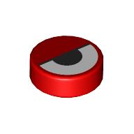 Plaatje in Gallery viewer laden, LEGO® los onderdeel Tegel Rond met Motief Rood 98138pb388