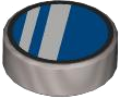 Plaatje in Gallery viewer laden, LEGO® los onderdeel Tegel Rond met Motief Zilver 98138pb389
