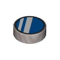 Plaatje in Gallery viewer laden, LEGO® los onderdeel Tegel Rond met Motief Zilver 98138pb389