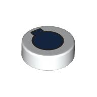 LEGO® los onderdeel Tegel Rond met Motief Wit 98138pb372