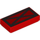 LEGO® los onderdeel Tegel met Motief Rood 3069pb1123