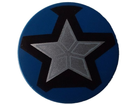 LEGO® onderdeel Tegel Rond met Motief Donkerblauw 67095pb055