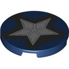 LEGO® onderdeel Tegel Rond met Motief Donkerblauw 67095pb055