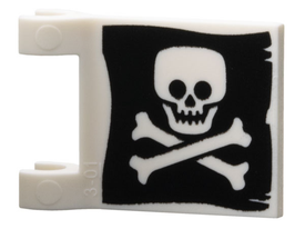 LEGO® los onderdeel Vlag met Motief in kleur Wit 80326pb019