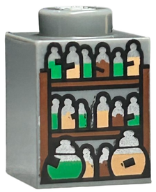 LEGO® Steen met Motief Donker Blauwachtig Grijs 3005pb062