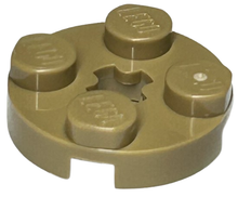 Plaatje in Gallery viewer laden, LEGO® los onderdeel Plaat Rond Donker Geelbruin 4032