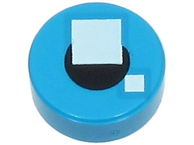 LEGO® Tegel Rond met Motief Donker Azuurblauw 98138pb355