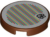 LEGO® Tegel Rond met Motief Roodachtig Bruin 14769pb629