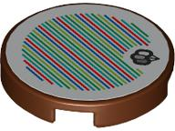 LEGO® Tegel Rond met Motief Roodachtig Bruin 14769pb630
