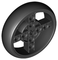 LEGO® los onderdeel Wiel in kleur Zwart 39367pb02