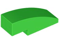 Plaatje in Gallery viewer laden, LEGO® los onderdeel Dakpan Gebogen in kleur Fel Groen 50950