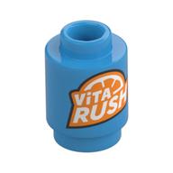 Plaatje in Gallery viewer laden, LEGO® Steen Rond met Motief Donker Azuurblauw 3062pb079