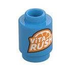 LEGO® Steen Rond met Motief Donker Azuurblauw 3062pb079