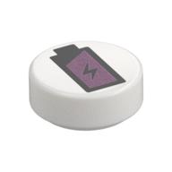 LEGO® los onderdeel Tegel Rond met Motief Wit 98138pb396