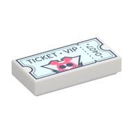 Plaatje in Gallery viewer laden, LEGO® los onderdeel Tegel met Motief in kleur Wit 3069pb1214