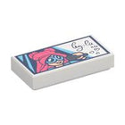 LEGO® los onderdeel Tegel met Motief in kleur Wit 3069pb1209