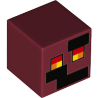 Plaatje in Gallery viewer laden, LEGO® los onderdeel Hoofd Aangepast Donkerrood 19729pb020