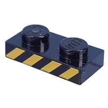 Plaatje in Gallery viewer laden, LEGO® los onderdeel Plaat met Motief in kleur Zwart 3023pb07