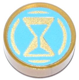 LEGO® onderdeel Tegel Rond met Motief Parel Goud 98138pb404