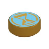 LEGO® onderdeel Tegel Rond met Motief Parel Goud 98138pb404