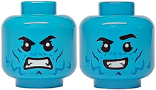 Plaatje in Gallery viewer laden, LEGO® los onderdeel Hoofd Donker Azuurblauw 3626pb3529