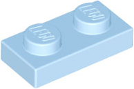 Plaatje in Gallery viewer laden, LEGO® los onderdeel Plaat Algemeen Helder Lichtblauw 3023