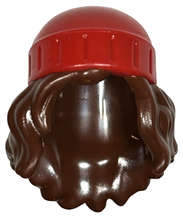 Plaatje in Gallery viewer laden, LEGO® los onderdeel Haar in kleur Roodachtig Bruin 80577pb03