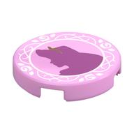 Plaatje in Gallery viewer laden, LEGO® onderdeel Tegel Rond met Motief Fel Roze 14769pb652
