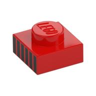 LEGO® los onderdeel Plaat met Motief in kleur Rood 3024pb025