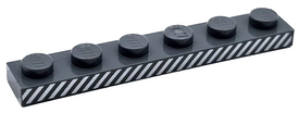 LEGO® Plaat met Motief Donker Blauwachtig Grijs 3666pb02