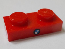 Plaatje in Gallery viewer laden, LEGO® los onderdeel Plaat met Motief in kleur Rood 3023pb05