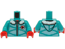 Plaatje in Gallery viewer laden, LEGO® onderdeel Lijf met Motief Donker Turkoois 973pb5550c01