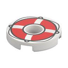 LEGO® los onderdeel Tegel Rond met Motief Wit 15535pb11