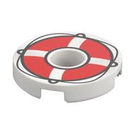 LEGO® los onderdeel Tegel Rond met Motief Wit 15535pb11