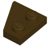 Plaatje in Gallery viewer laden, LEGO® los onderdeel Wig Plaat in kleur Donker Bruin 24307