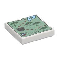 LEGO® los onderdeel Tegel met Motief in kleur Wit 3068pb2391
