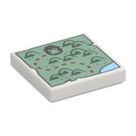 Plaatje in Gallery viewer laden, LEGO® los onderdeel Tegel met Motief in kleur Wit 3068pb2392