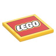 Plaatje in Gallery viewer laden, LEGO® los onderdeel Tegel met Motief in kleur Geel 1751pb015