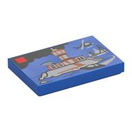 Plaatje in Gallery viewer laden, LEGO® los onderdeel Tegel met Motief Blauw 26603pb437
