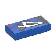 Plaatje in Gallery viewer laden, LEGO® los onderdeel Tegel met Motief Blauw 3069pb1278