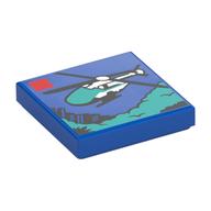 Plaatje in Gallery viewer laden, LEGO® los onderdeel Tegel met Motief Blauw 3068pb2475