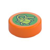 Plaatje in Gallery viewer laden, LEGO® los onderdeel Tegel Rond met Motief Oranje 98138pb426