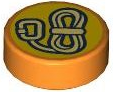 Plaatje in Gallery viewer laden, LEGO® los onderdeel Tegel Rond met Motief Oranje 98138pb427