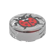 Plaatje in Gallery viewer laden, LEGO® onderdeel Tegel Rond met Motief Doorzichtig 98138pb447