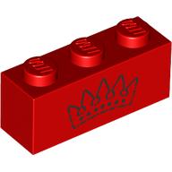 Plaatje in Gallery viewer laden, LEGO® los onderdeel Steen met Motief in kleur Rood 3622pb152