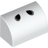 Plaatje in Gallery viewer laden, LEGO® los onderdeel Dakpan Gebogen met Motief Wit 37352pb004
