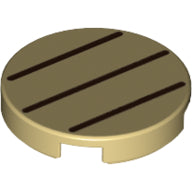 Plaatje in Gallery viewer laden, LEGO® onderdeel Tegel Rond met Motief Geelbruin 14769pb344