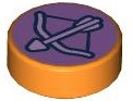LEGO® los onderdeel Tegel Rond met Motief Oranje 98138pb412