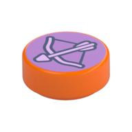 LEGO® los onderdeel Tegel Rond met Motief Oranje 98138pb412